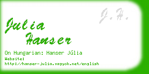 julia hanser business card
